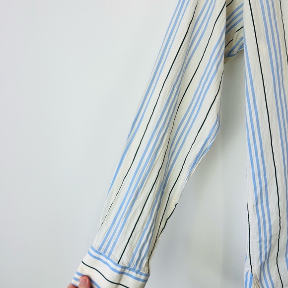 Burberry Cream and Blue Striped Y2K 00’s Tailored Classic Dress Shirt UK M - Picture 4 of 12